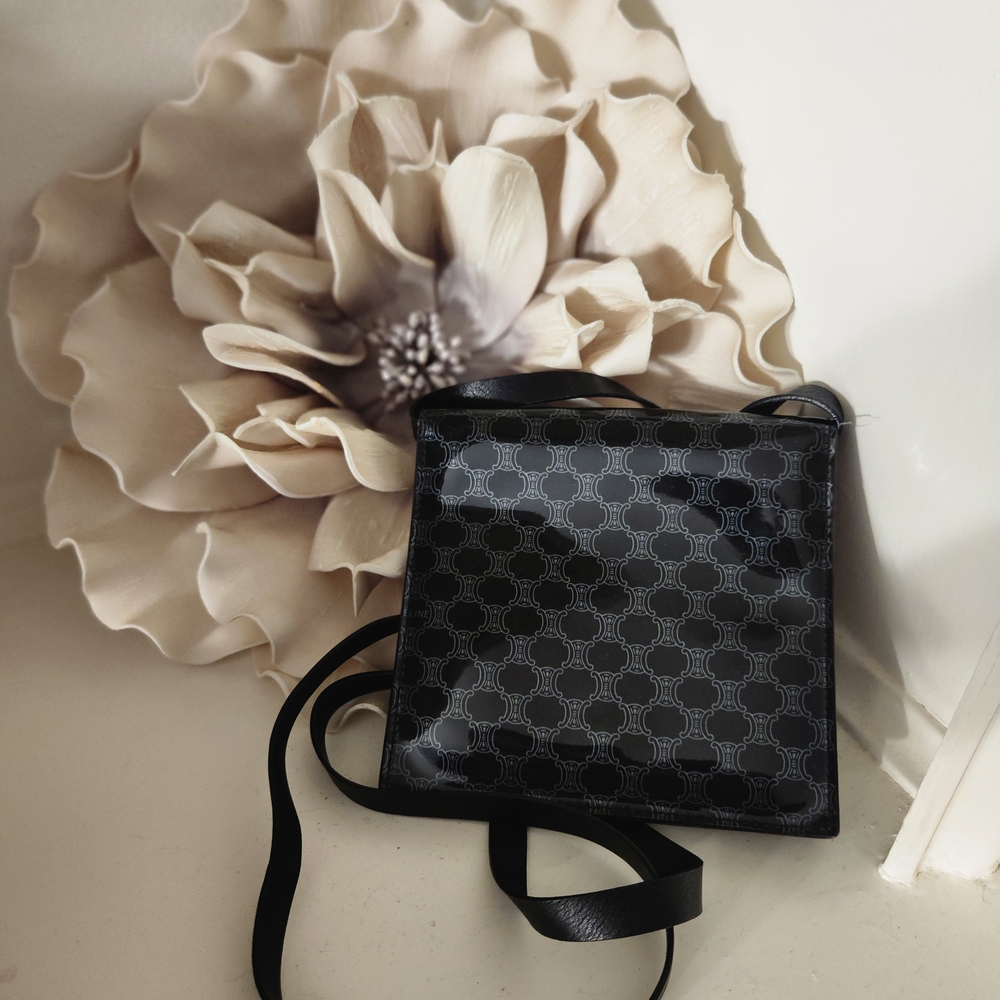 Celine Black and Gray Shoulder Bag